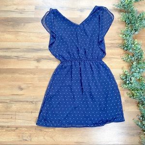 Gap | Blue and White Star Ruffle Sleeve Dress